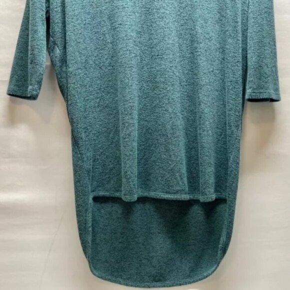 Express Ladies XS 3/4 Sleeve Rayon Blend Tunic Heathered Forest Green Soft Knit - Picture 4 of 11